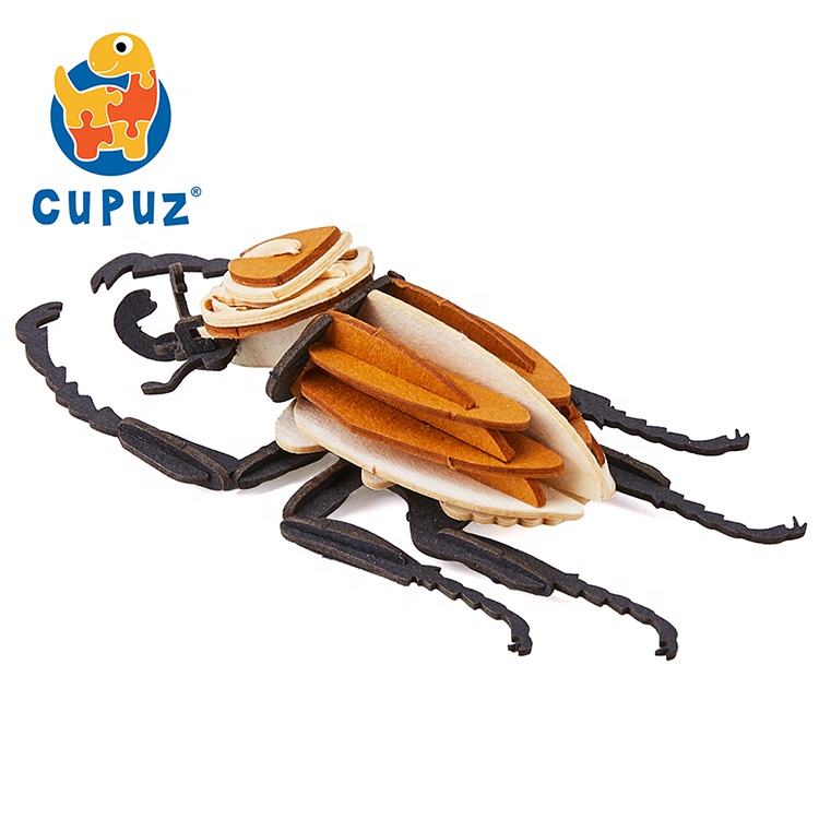3D Mini Beetle Miraculous Ladybug Puzzle Insect Brain Teaser Diy Model 3d Paper Jigsaw Puzzle For Children's Gift