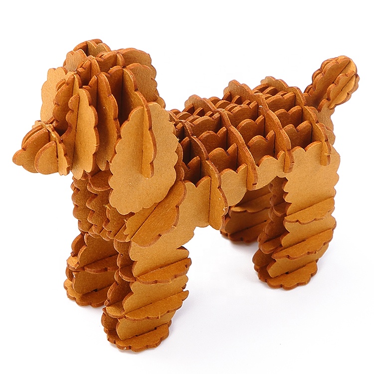 CUPUZ 0.8-1mm Paperboard 3D Poodle Puzzle Pets Animal Collection Craft Kits Puzzle for Teens and Adults Mechanical Models Kits