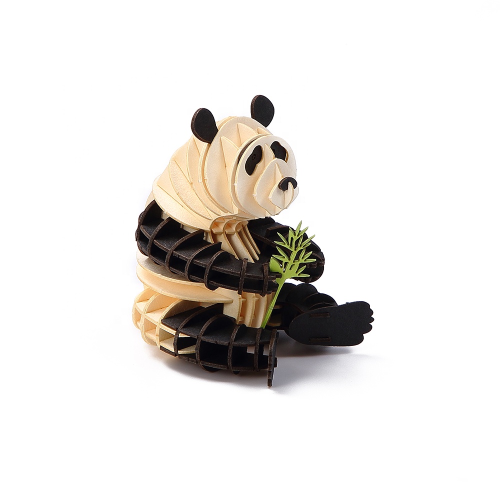 Stem toys Chinese Panda kids play kit educational DIY jigsaw model lovely panda self-assembly 3D animal puzzles