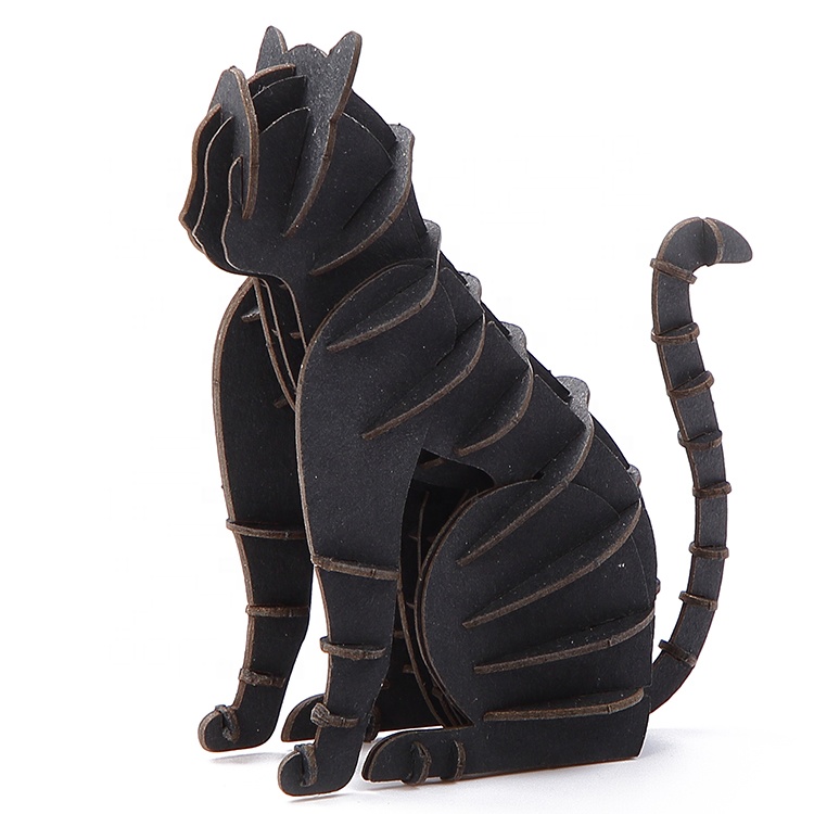 3D Paper Animal Cat Jigsaw Puzzle Model DIY Kits for Pets Animal Lovers Handmade Modern Use Anywhere Decoration