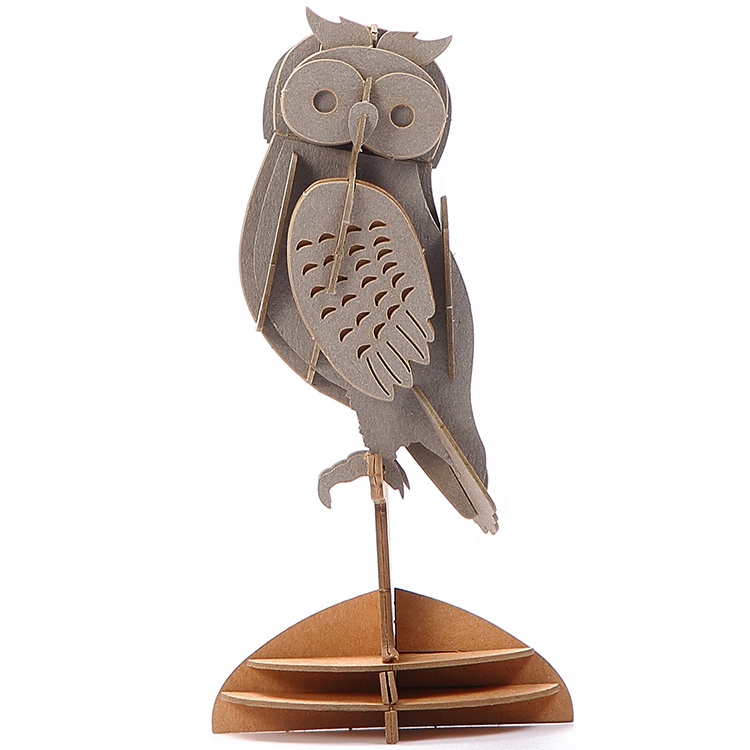 3D Owl Puzzle Model Game gifts Grey Bird Model 3d Paper Jigsaw Puzzle Fun Crafts Kit Toy For Kids,Adult