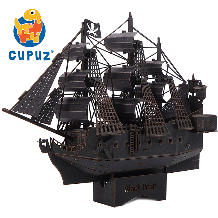 New assemble gift toys pirate ship diy 3d  paper model puzzle corsair ship for Children